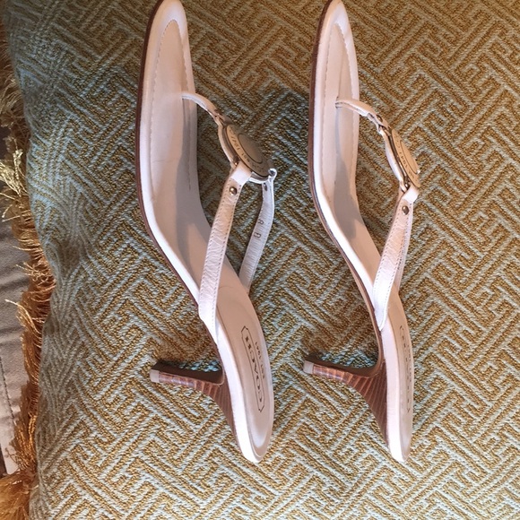 COACH Sandals Leather w/ Wooden Heel - Picture 4 of 7